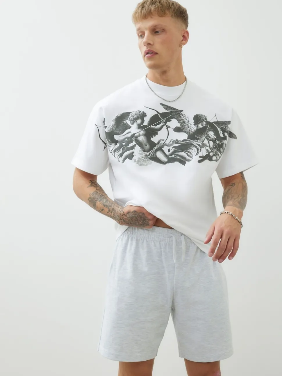 River Island Grey/Black Regular Fit Jersey Shorts 2 Pack