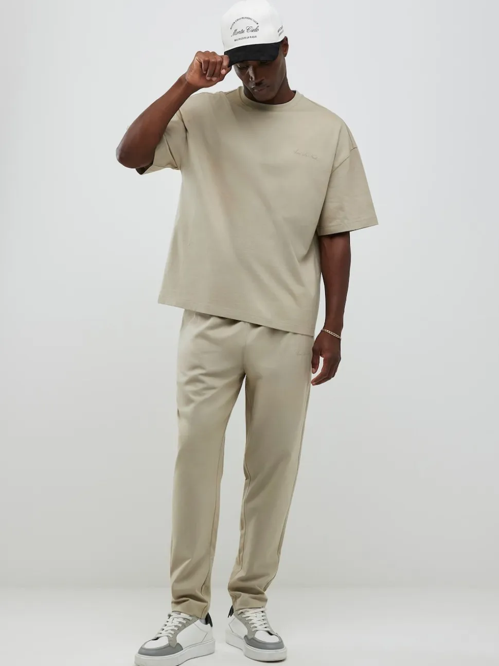 River Island Natural Boxy T-Shirt and Jogger Set