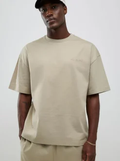 River Island Natural Boxy T-Shirt and Jogger Set