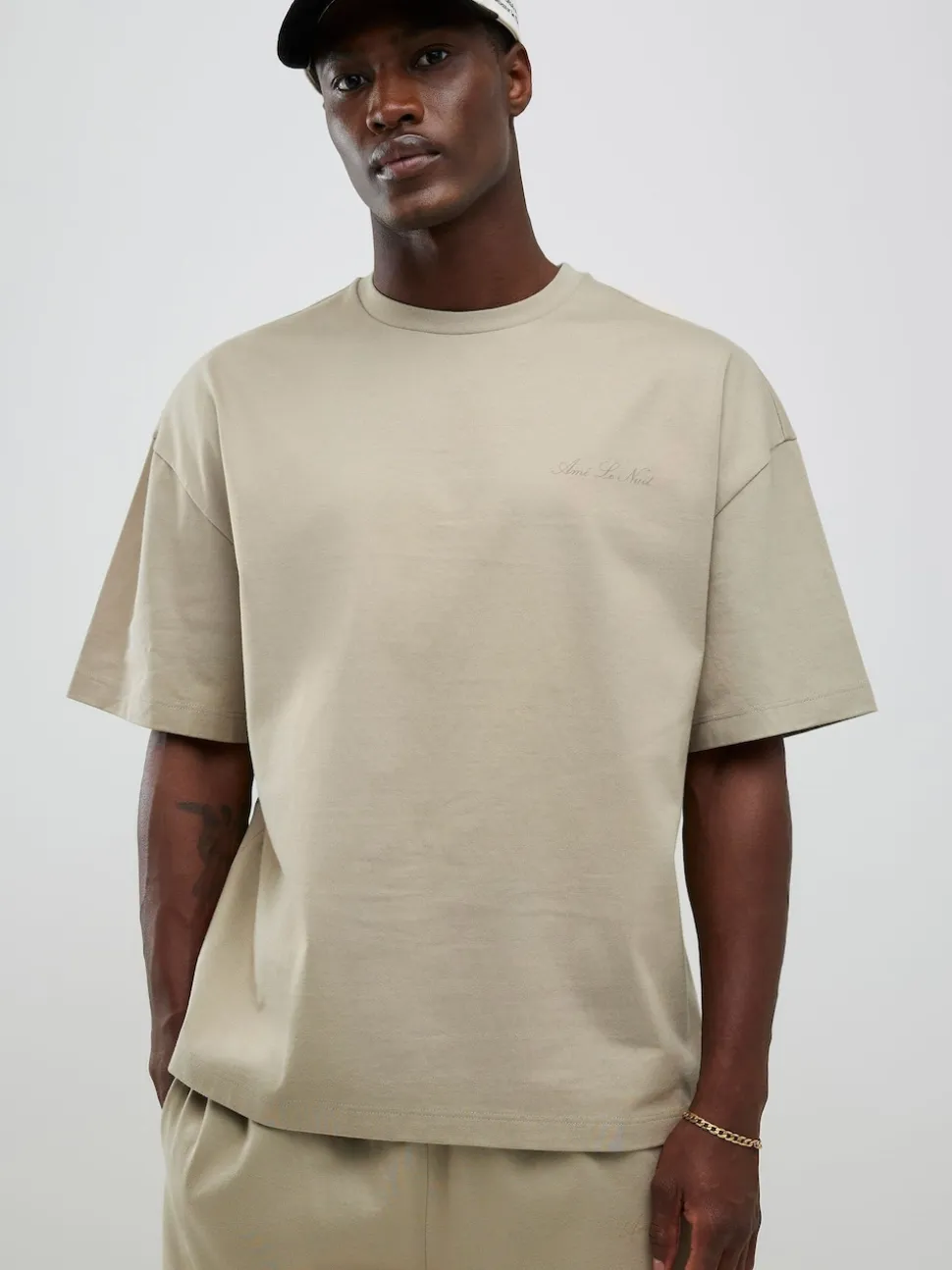 River Island Natural Boxy T-Shirt and Jogger Set