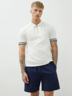 River Island Navy/Stone Regular Fit Jersey Shorts 2 Pack