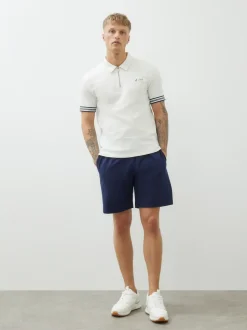 River Island Navy/Stone Regular Fit Jersey Shorts 2 Pack