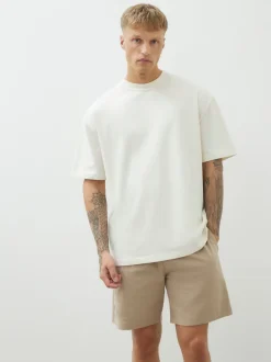 River Island Navy/Stone Regular Fit Jersey Shorts 2 Pack