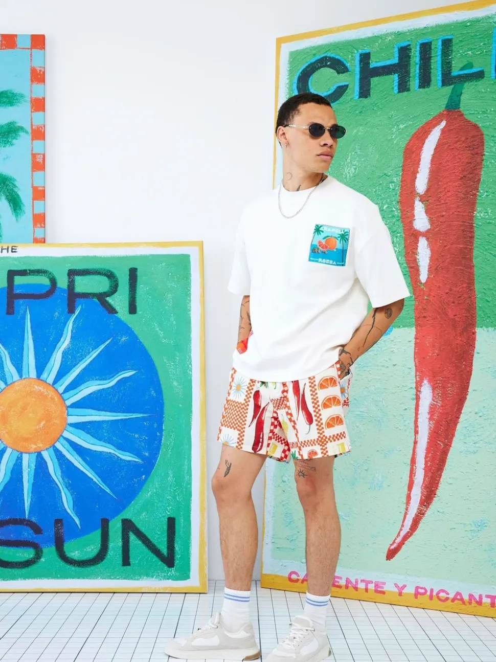 River Island Red Chilli Swim Shorts