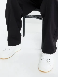 River Island White Lace Up Trainers