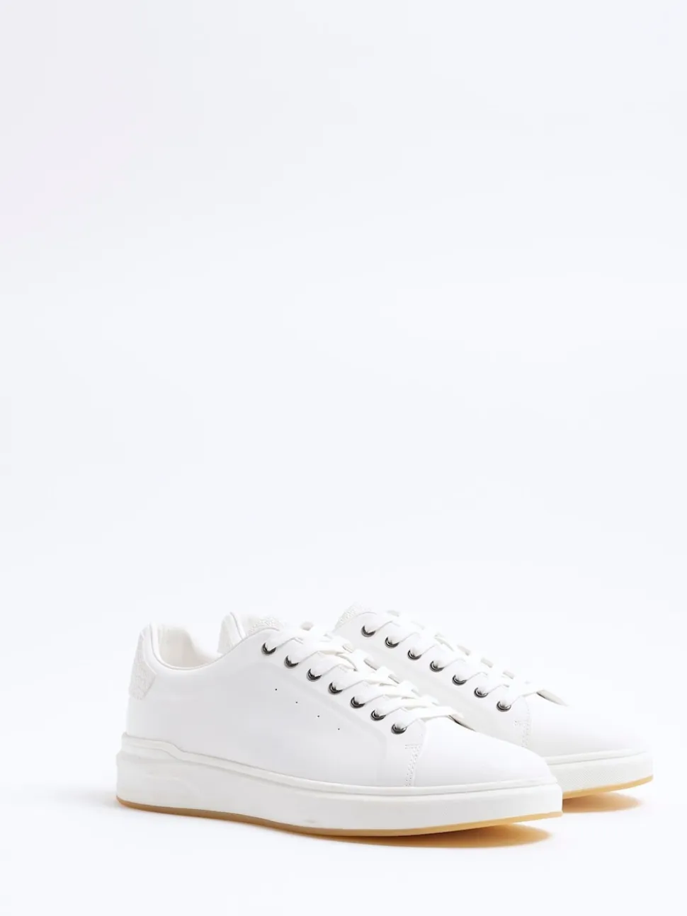 River Island White Lace Up Trainers