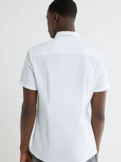 River Island White Muscle Fit Textured Shirt