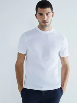 River Island White Slim Fit Crew Neck Cotton Jersey T-Shirts 3 Pack