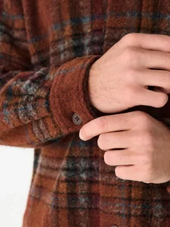 Rust Brown Check Shacket