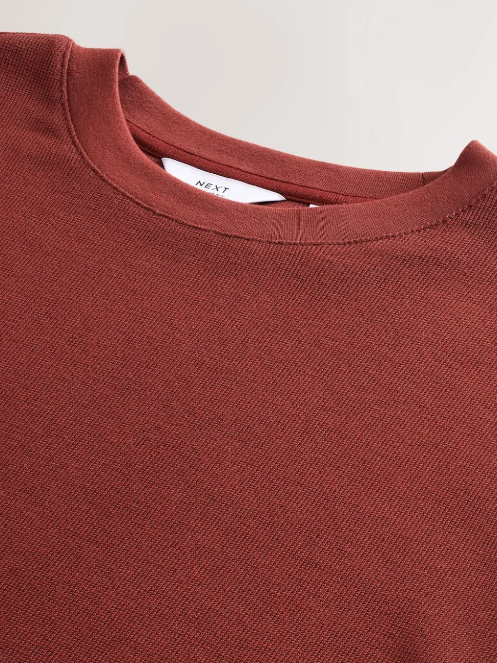 Rust Brown Micro Waffle Long Sleeve T-Shirt