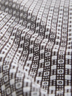 Rust Brown Printed Stretch Oxford Short Sleeve Shirt