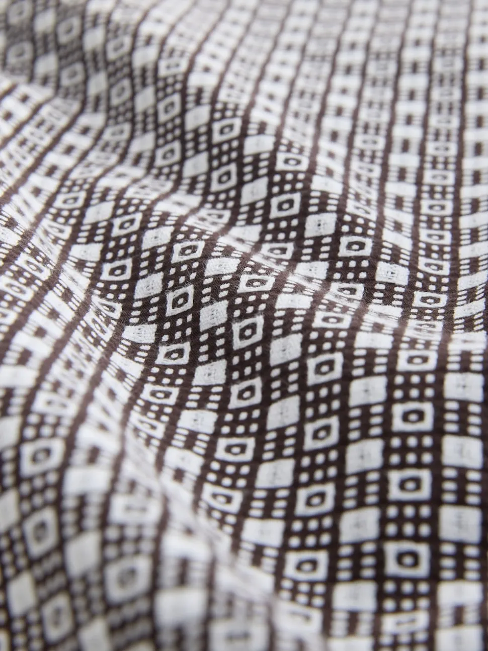 Rust Brown Printed Stretch Oxford Short Sleeve Shirt