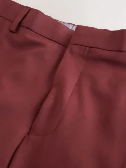 Rust Brown Slim Fit Slim Fit Motion Flex Wool Blend Suit Trousers