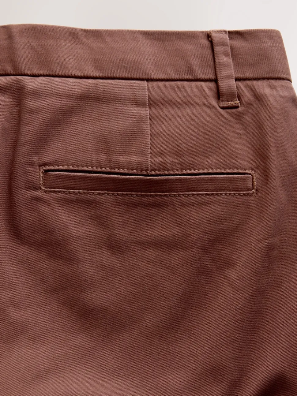 Rust Brown Slim Fit Stretch Chinos Trousers