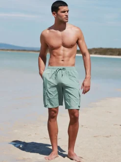 Sage Green Cargo Swim Shorts