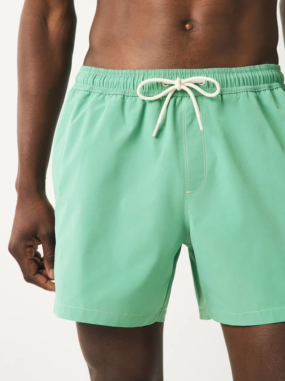 Sage Green Contrast Stitch Swim Shorts