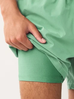 Sage Green Contrast Stitch Swim Shorts