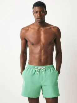 Sage Green Contrast Stitch Swim Shorts