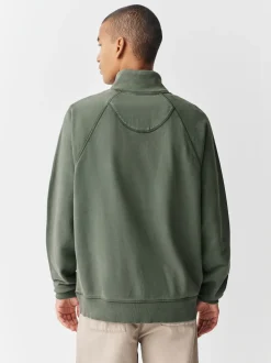 Sage Green Heavyweight Washed Quarter Zip Sweatshirt