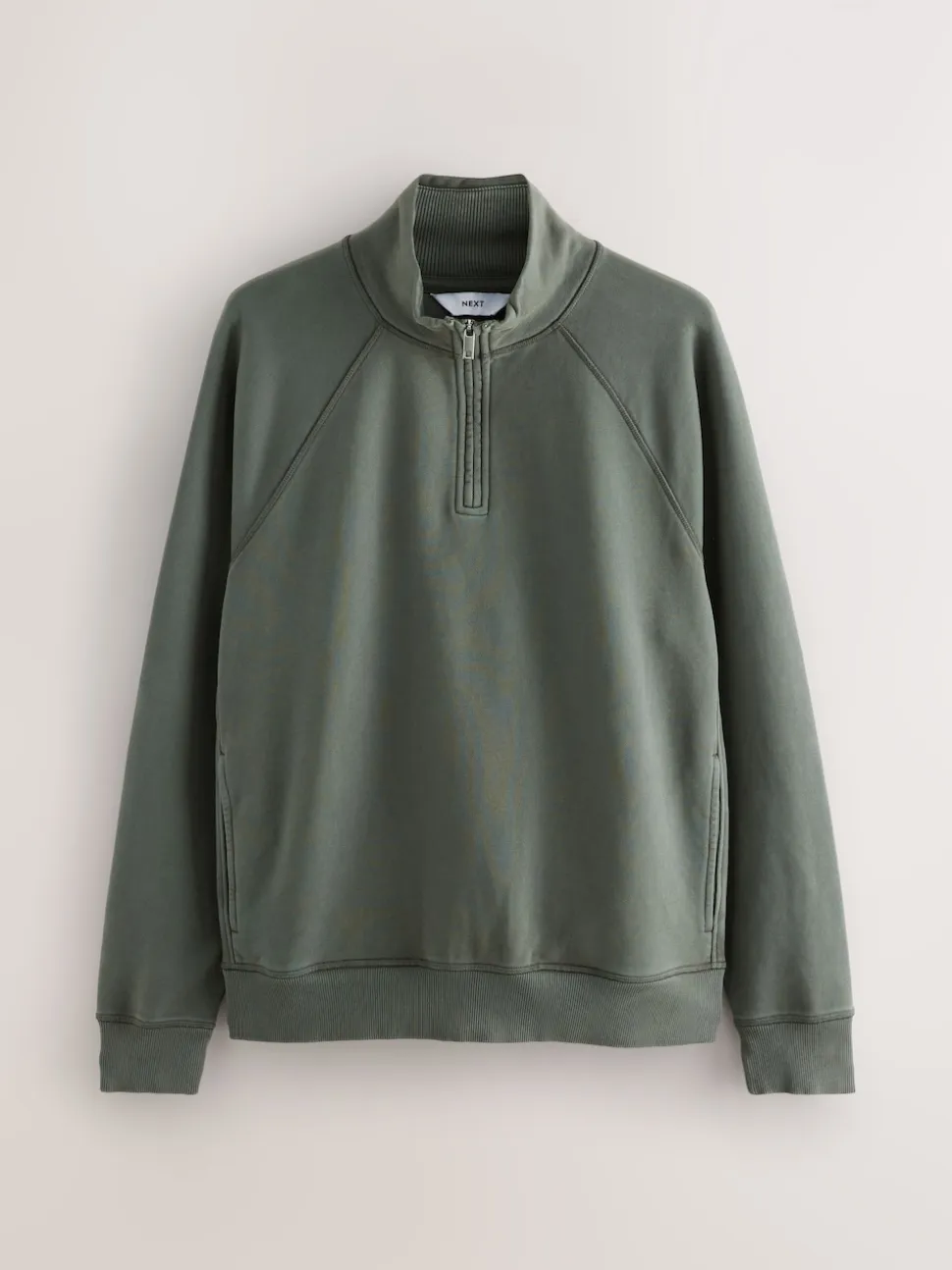 Sage Green Heavyweight Washed Quarter Zip Sweatshirt