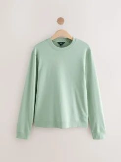 Sage Green Lightweight Crew Neck Sweatshirt