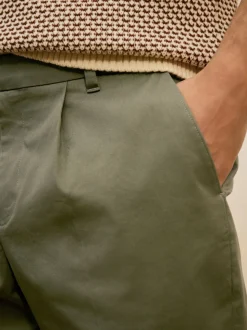 Sage Green N.Premium Regular Tapered Fit Smart Cotton Chinos with Elasticated Back and Stretch