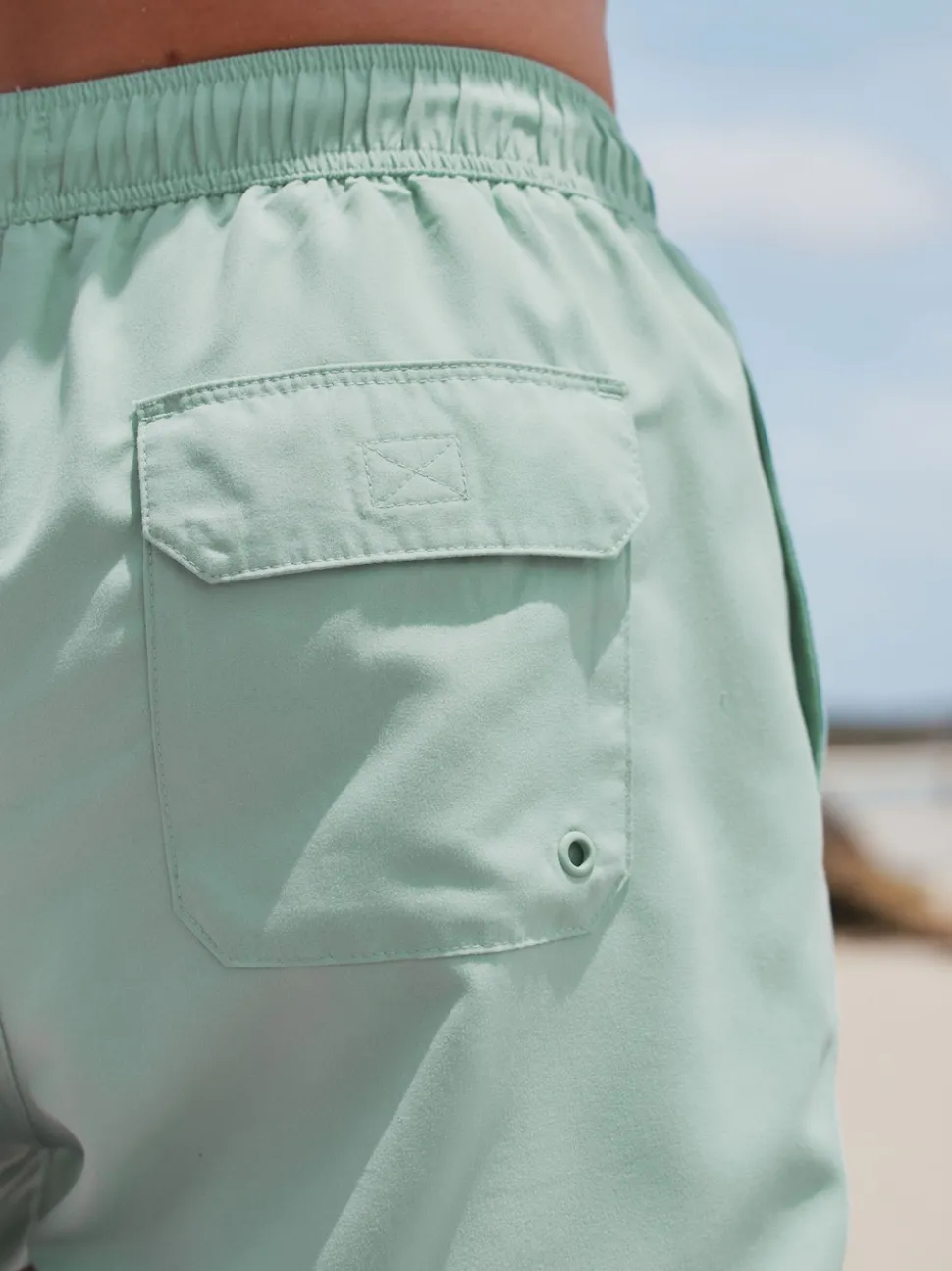 Sage Green Palm Logo Essential Swim Shorts