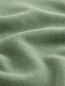 Sage Green Plain N.Premium Regular Fit 100% Cotton Premium Quarter Zip Jumper
