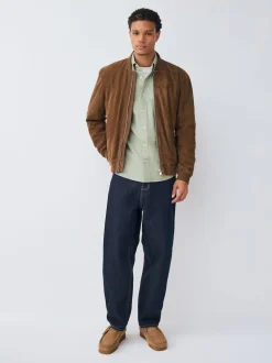 Sage Green Regular Fit Long Sleeve Oxford Shirt