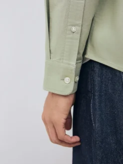 Sage Green Regular Fit Long Sleeve Oxford Shirt