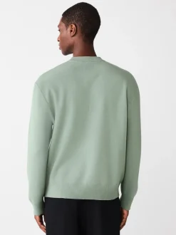 Sage Green Relaxed Fit Snoopy Graphic Print Crew Neck Jumper