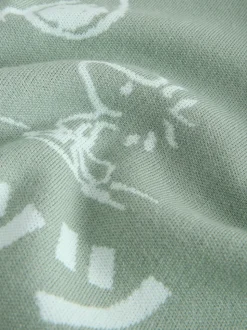 Sage Green Relaxed Fit Snoopy Graphic Print Crew Neck Jumper