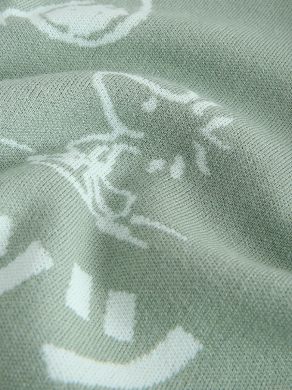 Sage Green Relaxed Fit Snoopy Graphic Print Crew Neck Jumper