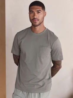 Sage Green Short Sleeve Stripe Woven Pyjamas Set