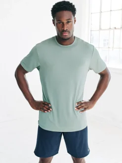 Sage Green Short Sleeve Tee Active Gym Training Top