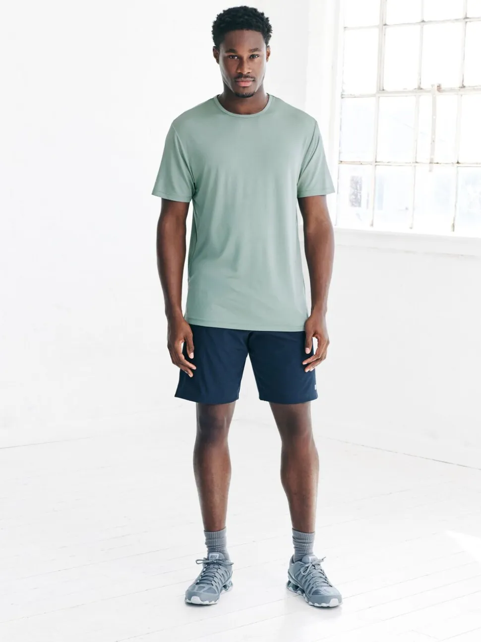 Sage Green Short Sleeve Tee Active Gym Training Top