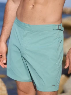 Sage Green Signature Tailored Waistband Swim Shorts