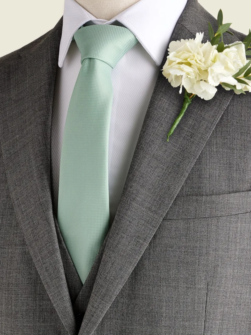 Sage Green Slim Textured Tie