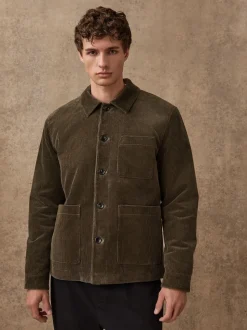 Sage Green Smart Rich Cord Chore Jacket