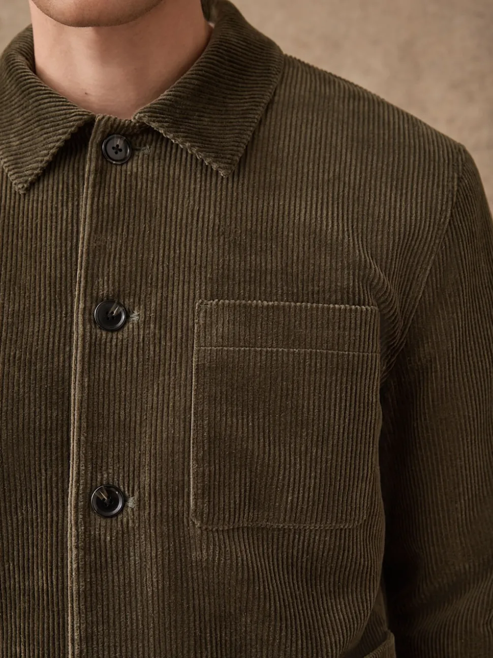 Sage Green Smart Rich Cord Chore Jacket