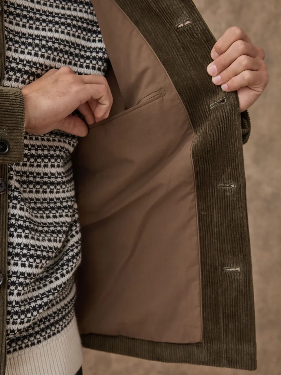 Sage Green Smart Rich Cord Chore Jacket