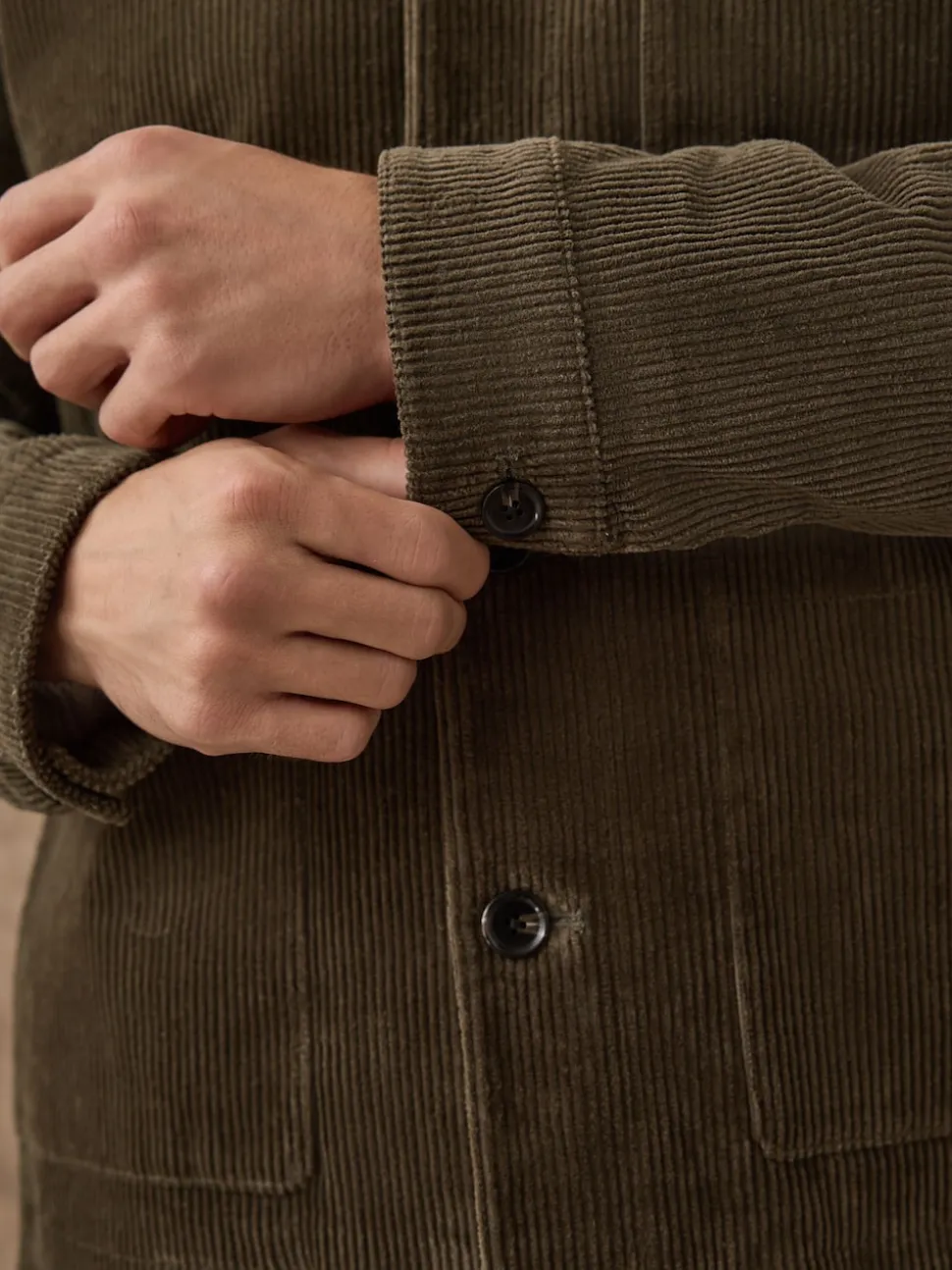 Sage Green Smart Rich Cord Chore Jacket