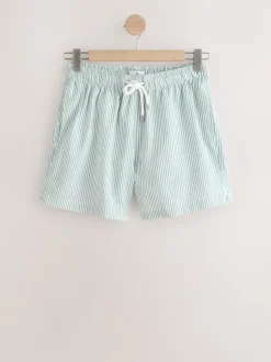 Sage Green Stripe Seersucker Swim Shorts