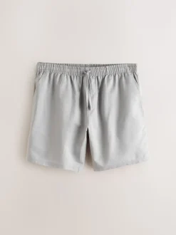 Sage Green/Grey Linen Blend Pyjamas Shorts Set