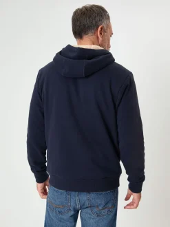 Saltwell Blue Borg Lined Zip Through Hoodie