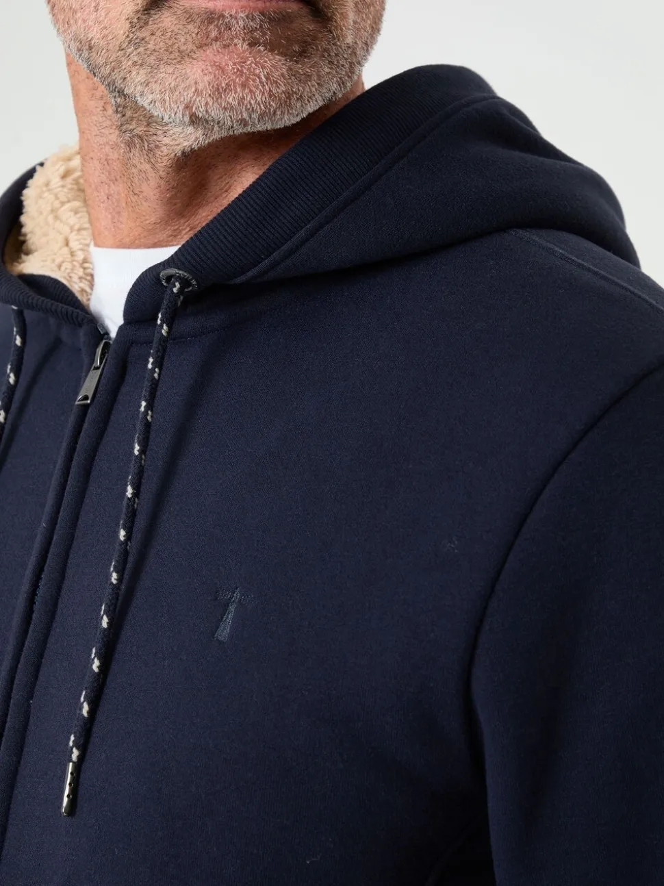Saltwell Blue Borg Lined Zip Through Hoodie