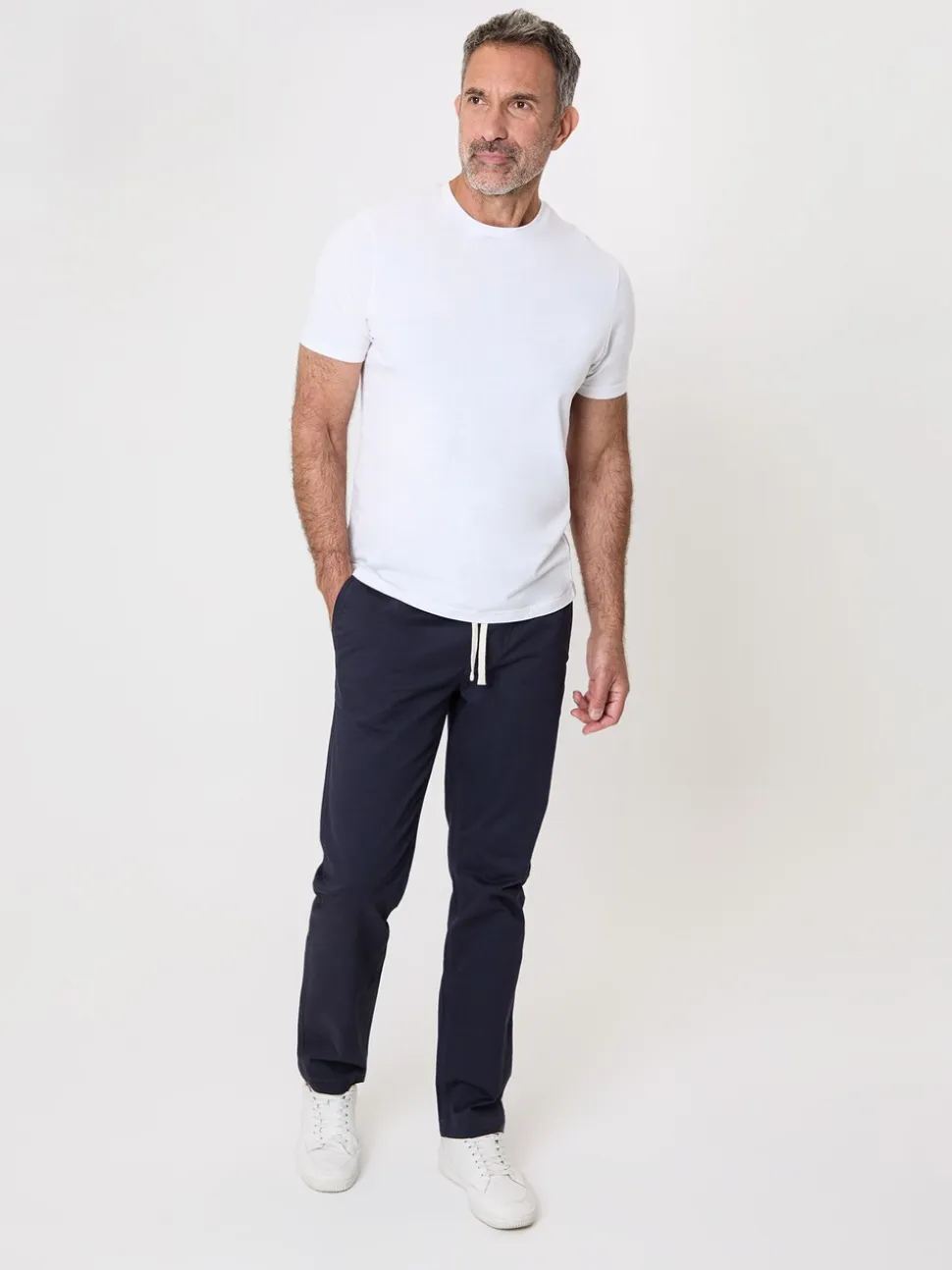 Saltwell Blue Cotton Twill Elasticated Trousers