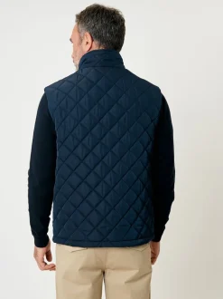 Saltwell Blue Heritage Diamond Quilted Funnel Neck Gilet