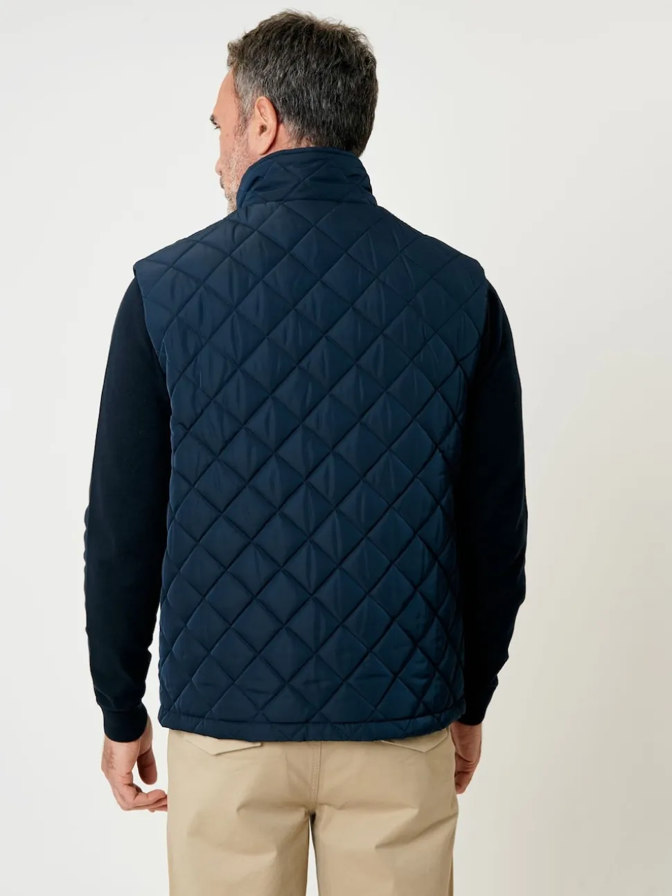 Saltwell Blue Heritage Diamond Quilted Funnel Neck Gilet