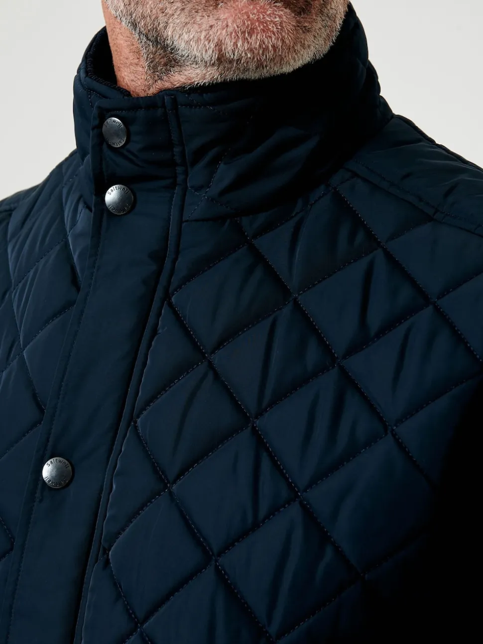 Saltwell Blue Heritage Diamond Quilted Funnel Neck Gilet